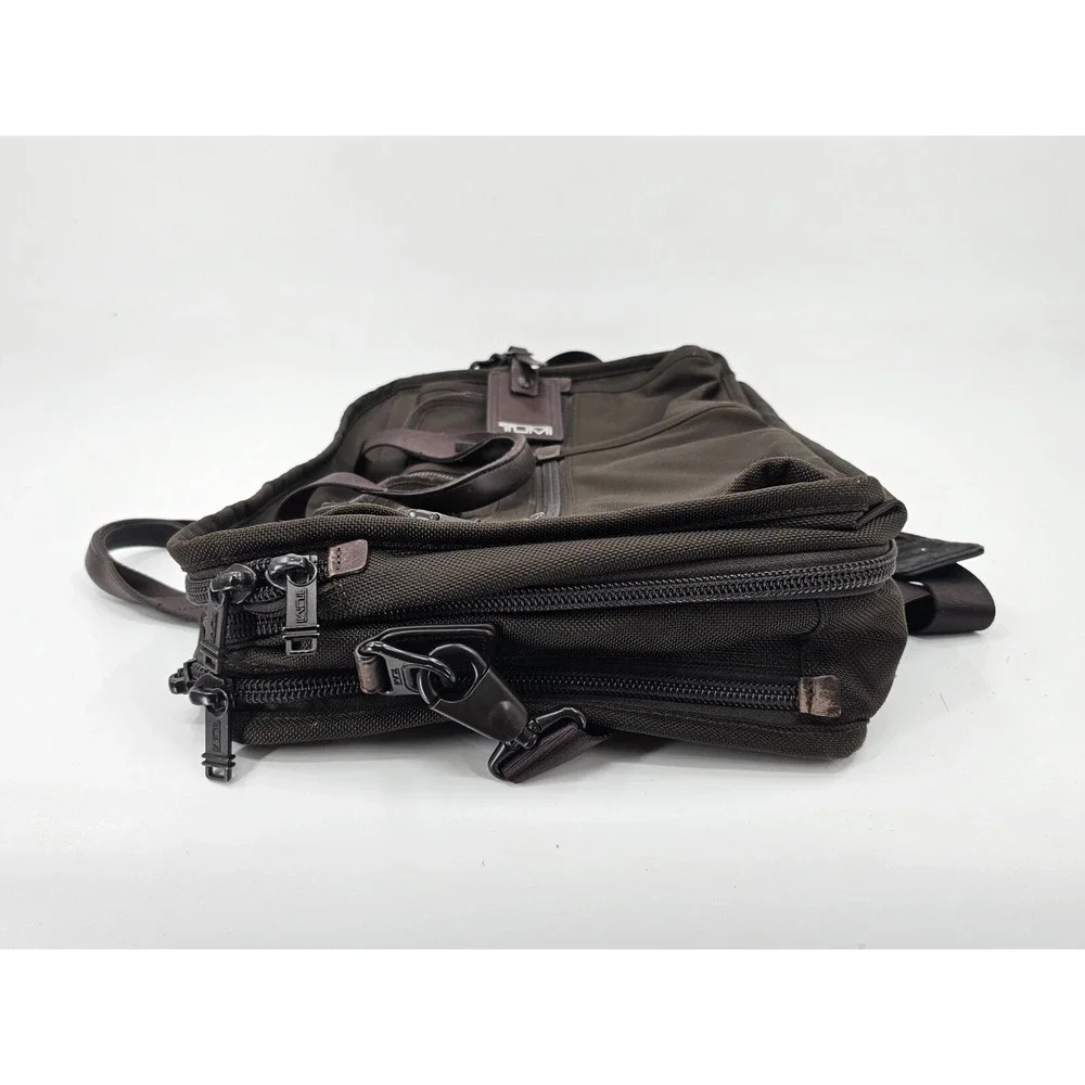 TUMI‎ Dark Brown Nylon Expandable Briefcase Messenger w Laptop Insert